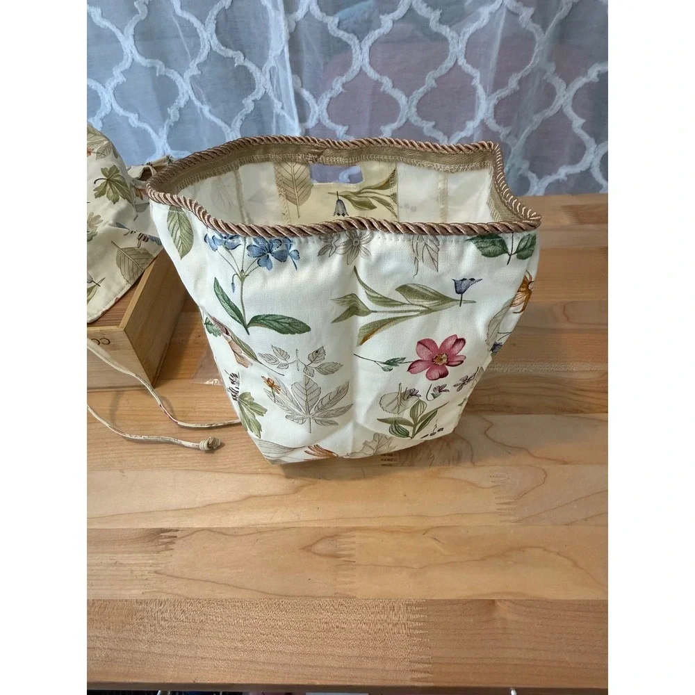 Longaberger Botanical Fields Basket Liner Set Small Serving Sort & Store TV Time